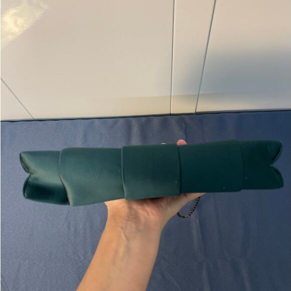 COAST Green Satin Unique Evening Bag Clutch with Chain Shoulder Strap NWT - Picture 14 of 14